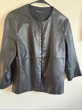 Claudia Corsica black leather lamb jacket
